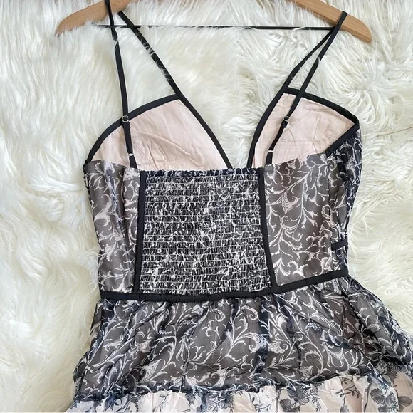 Anthropologie Halter Dress Black White V Neck Medium Midi NWT - Picture 15 of 16